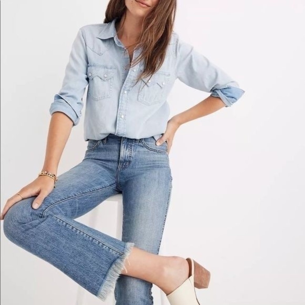 Madewell Cali Demi-Boot Jeans Frayed Hem - Picture 3 of 13